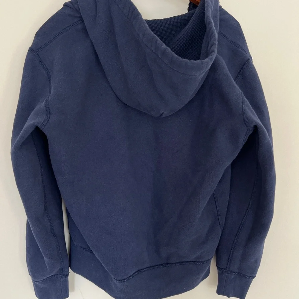 Ralph Lauren Navy Zip-Up Hoodie Small Yellow Polo Logo - Picture 6 of 7